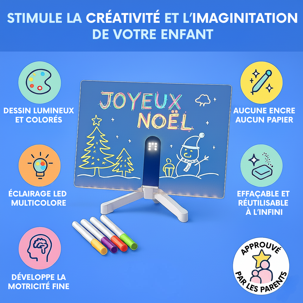 LoulouScreen™ - Planche à dessin lumineuse à LED pour enfants